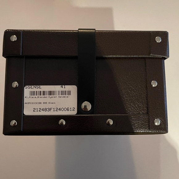 ALAÏA- Black Braided Eyelet Sandals - Picture 11 of 16